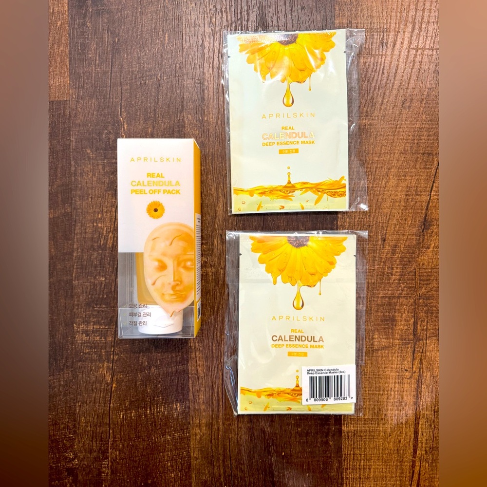 April skin calendula face mask set